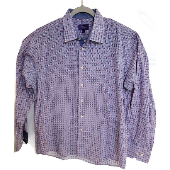 TALLIA Other - Tallia‎ Shirt Mens Large Purple Blue Orange Geo Print Button Down Long Sleeve